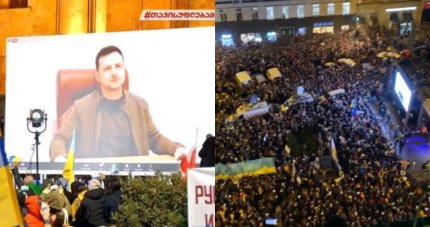 Zelenski s-a adresat manifestanţilor din mai multe oraşe europene