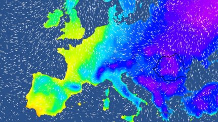 Harta temperaturilor în Europa