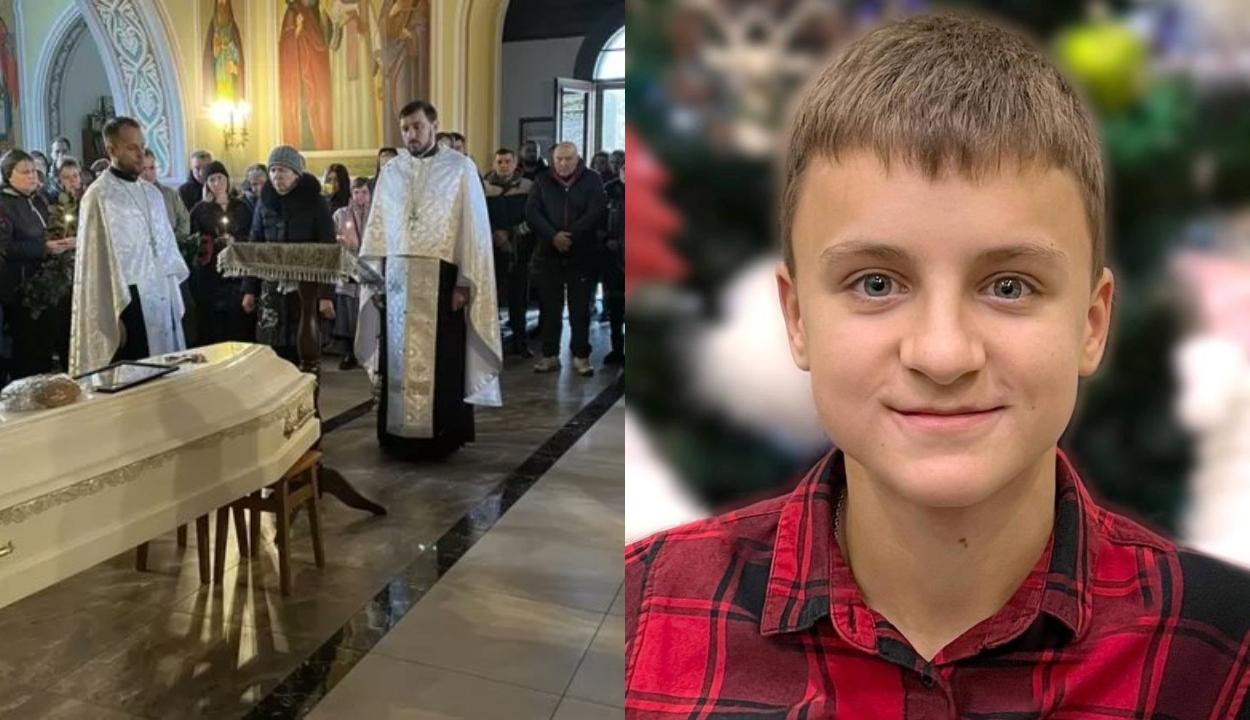 Lacrimi de durere la înmormântarea unui copil de 14 ani, ucis în timp ce încerca să fugă din Ucraina