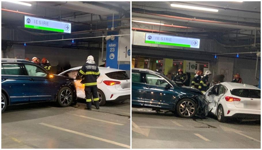Accident cu cinci maşini în parcarea unui mall din sectorul 6 Accident cu cinci maşini în parcarea unui mall din sectorul 6
