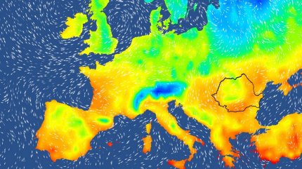 Harta temperaturilor în Europa