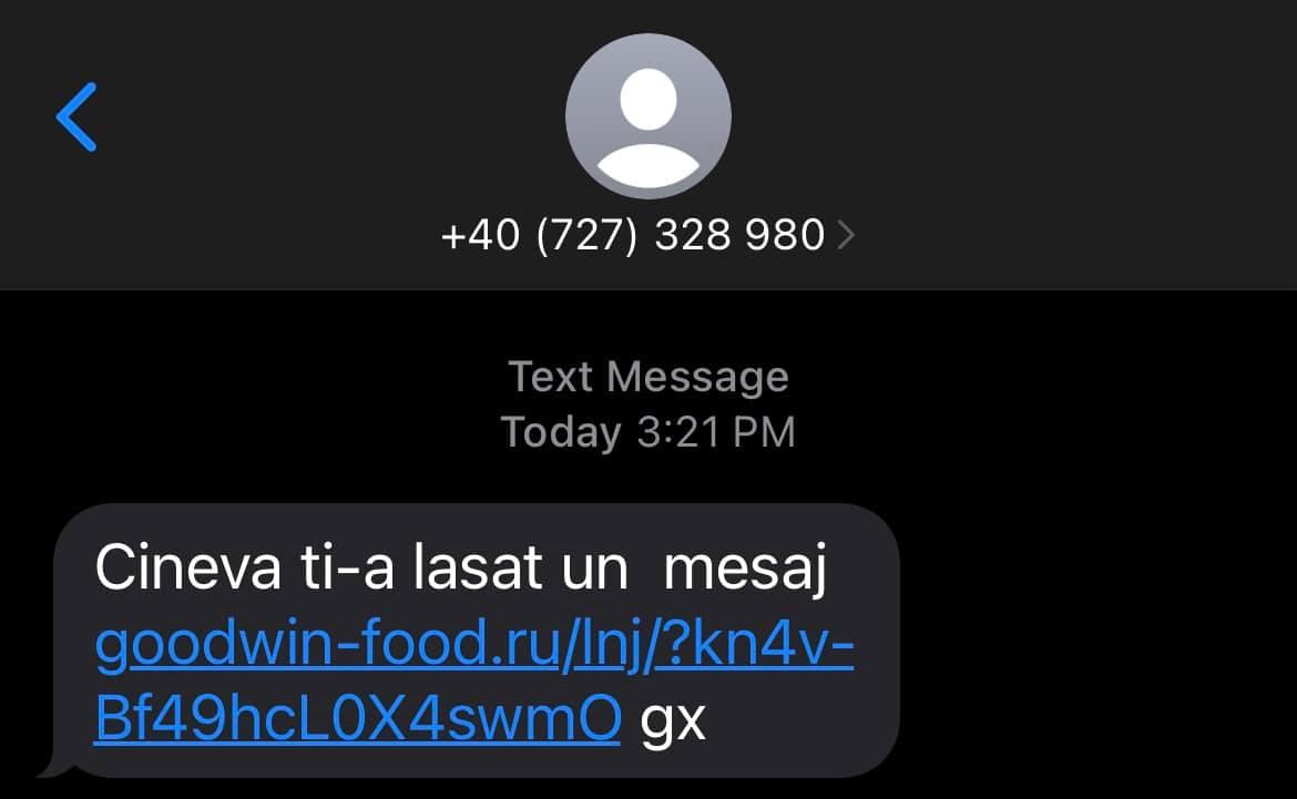 Mesaje de tip phishing primite de români prin sms