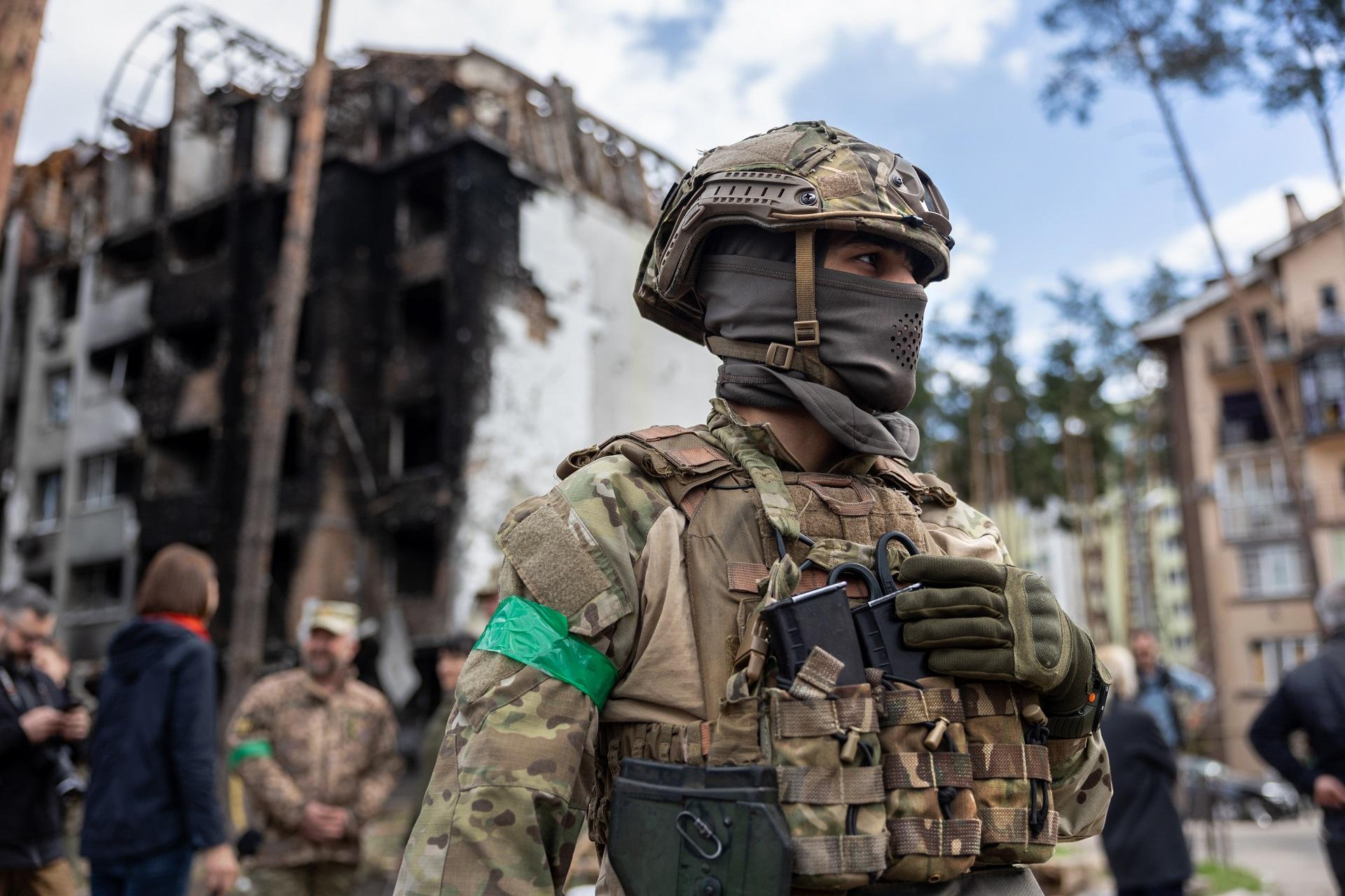 soldar ucrainean în Irpin