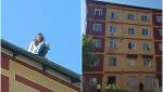 Tentativă de suicid la Reșița. O tânără care amenința că se aruncă de pe bloc a alunecat și a căzut în gol, de la etajul 4