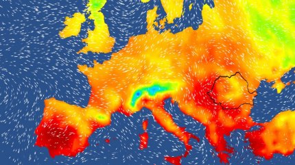 Harta temperaturilor în Europa