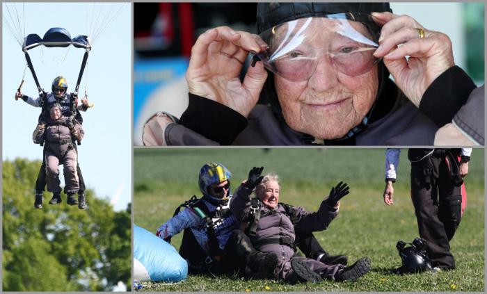 Rut Larsson a sărit cu paraşuta la 103 ani şi a intrat în Cartea Recordurilor