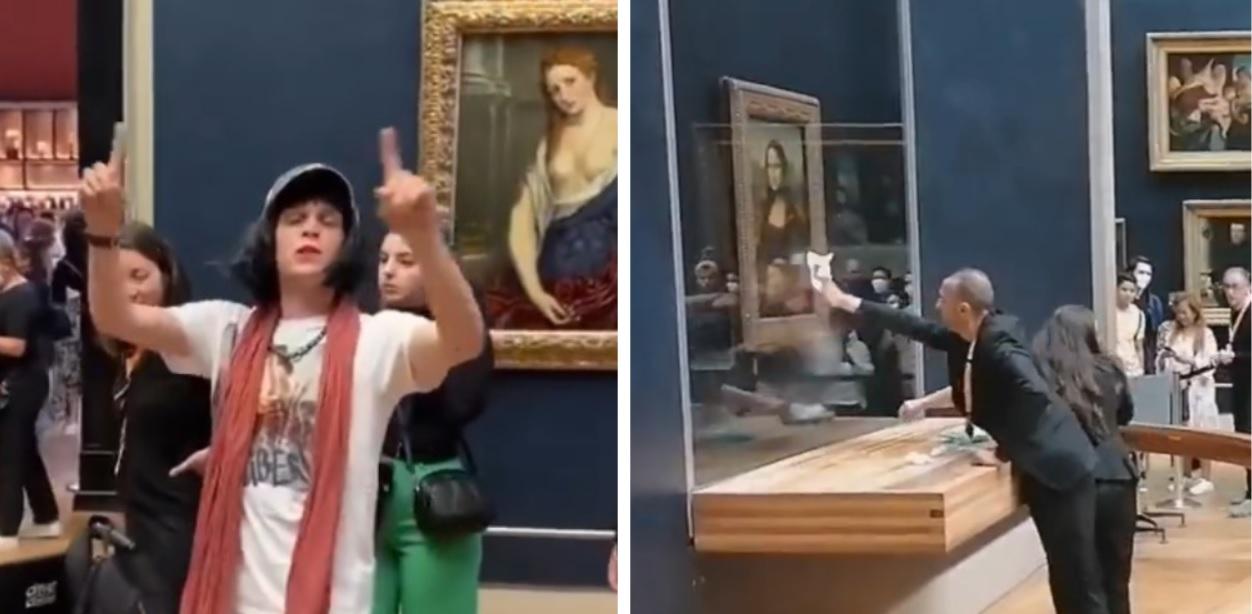 Incident bizar la muzeul Luvru: un vizitator a aruncat cu o tartă în tabloul "Gioconda". A spus că a făcut gestul pentru a apăra Pământul