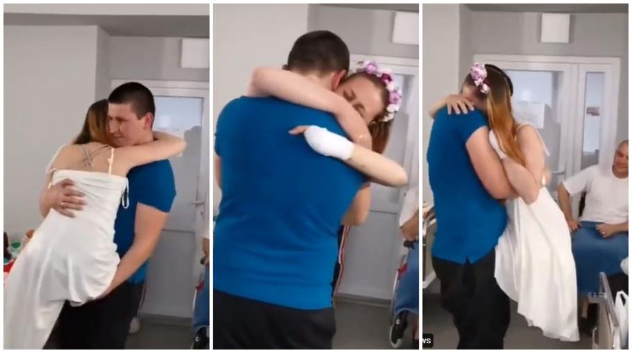 O tânără ucraineancă, care a rămas fără picioare în urma atacurilor ruşilor, s-a căsătorit O tânără ucraineancă, care a rămas fără picioare în urma atacurilor ruşilor, s-a căsătorit