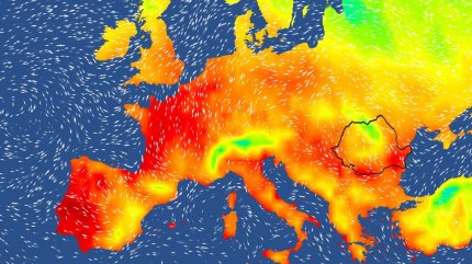 Harta temperaturilor în Europa