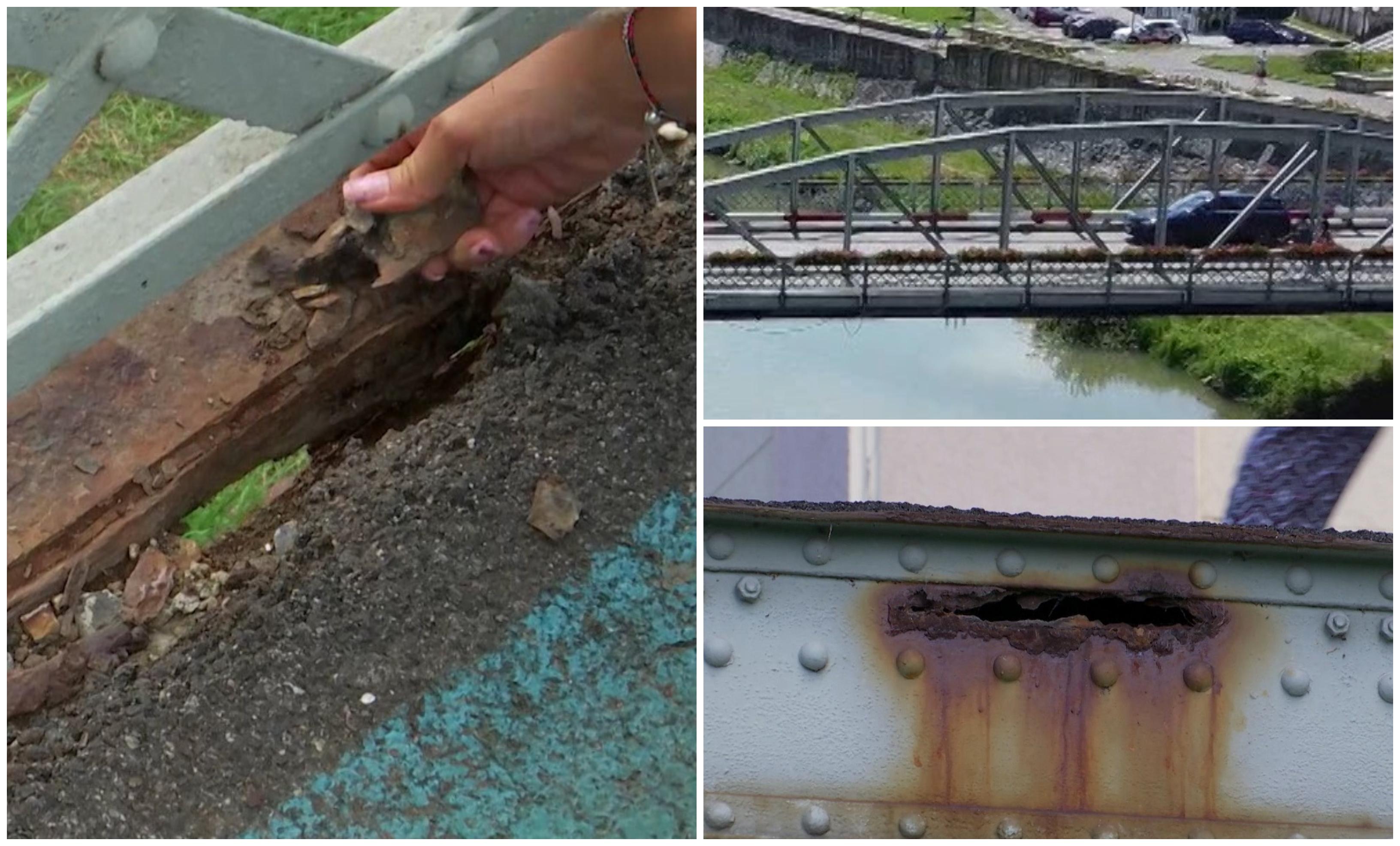 Faimosul Pod de Fier din Lugoj, pericol pentru trecători