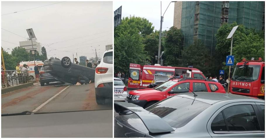 Accident grav în Capitală. O mașină s-a răsturnat pe plafon pe Şoseaua Mihai Bravu. Două persoane au fost rănite. Accident grav în Capitală. O mașină s-a răsturnat pe plafon pe Şoseaua Mihai Bravu. Două persoane au fost rănite.