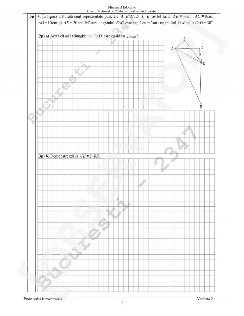 Subiecte Matematică Evaluare Naţională 2022 Subiecte Matematică Evaluare Naţională 2022