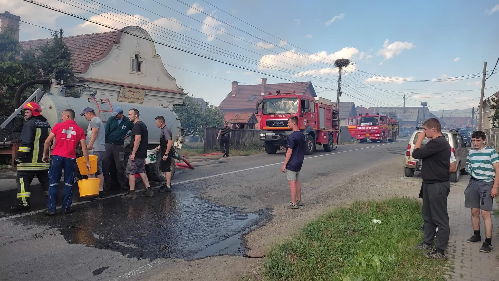 Incendiu în localitatea Joseni din Harghita