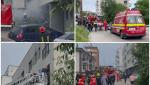 Incendiu violent într-un bloc din Cluj-Napoca. Trei persoane, dintre care şi un copil, evacuaţi de pompieri