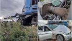 Accident feroviar grav la Alexeni. Două persoane rănite, una în stare gravă, după ce un BMW a fost izbit în plin de un tren