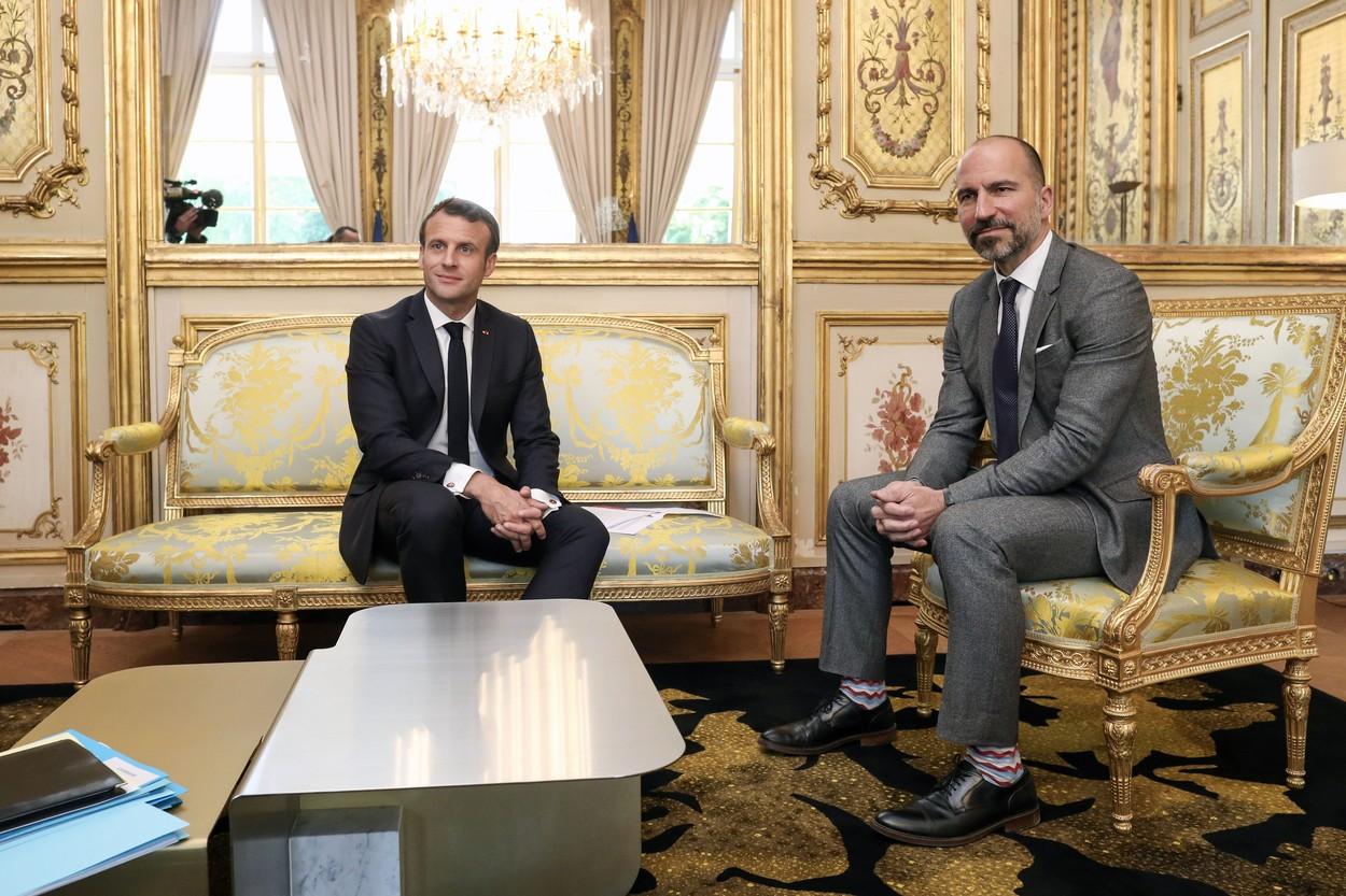 Emmanuel Macron îl primește pe CEO Uber, Dara Khosrowshahi, la Elysee