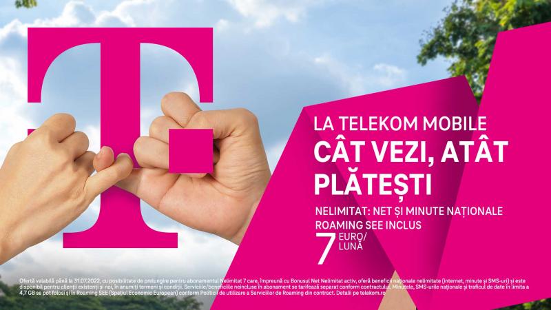(P) La Telekom Mobile, CÂT VEZI, ATÂT PLĂTEŞTI, cu o singură condiţie: NELIMITAT se referă doar la beneficii, nu şi la preţ (P) La Telekom Mobile, CÂT VEZI, ATÂT PLĂTEŞTI, cu o singură condiţie: NELIMITAT se referă doar la beneficii, nu şi la preţ