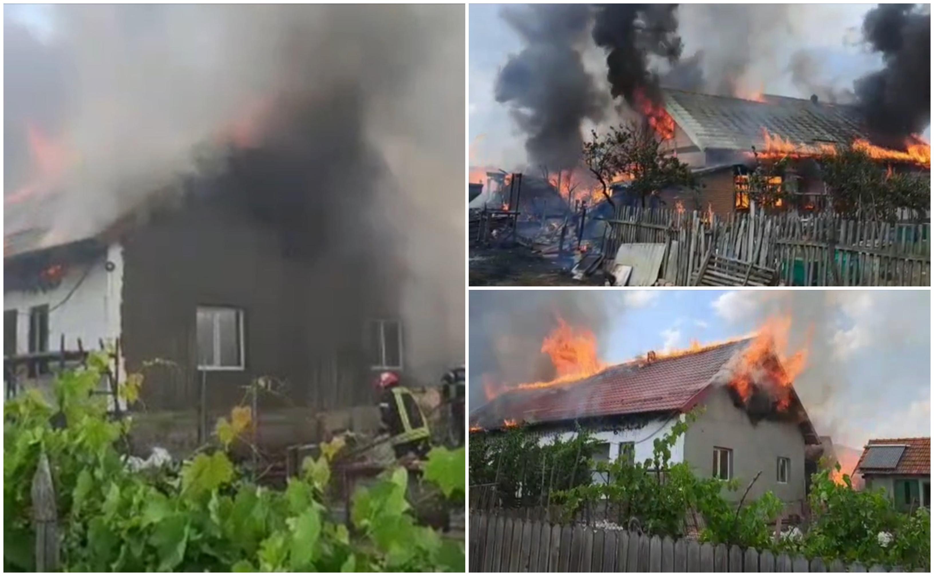 Gospodărie mistuită de flăcări în Olt