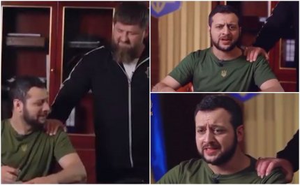 Scenetă despre capitularea Ucrainei, regizată de Kadîrov