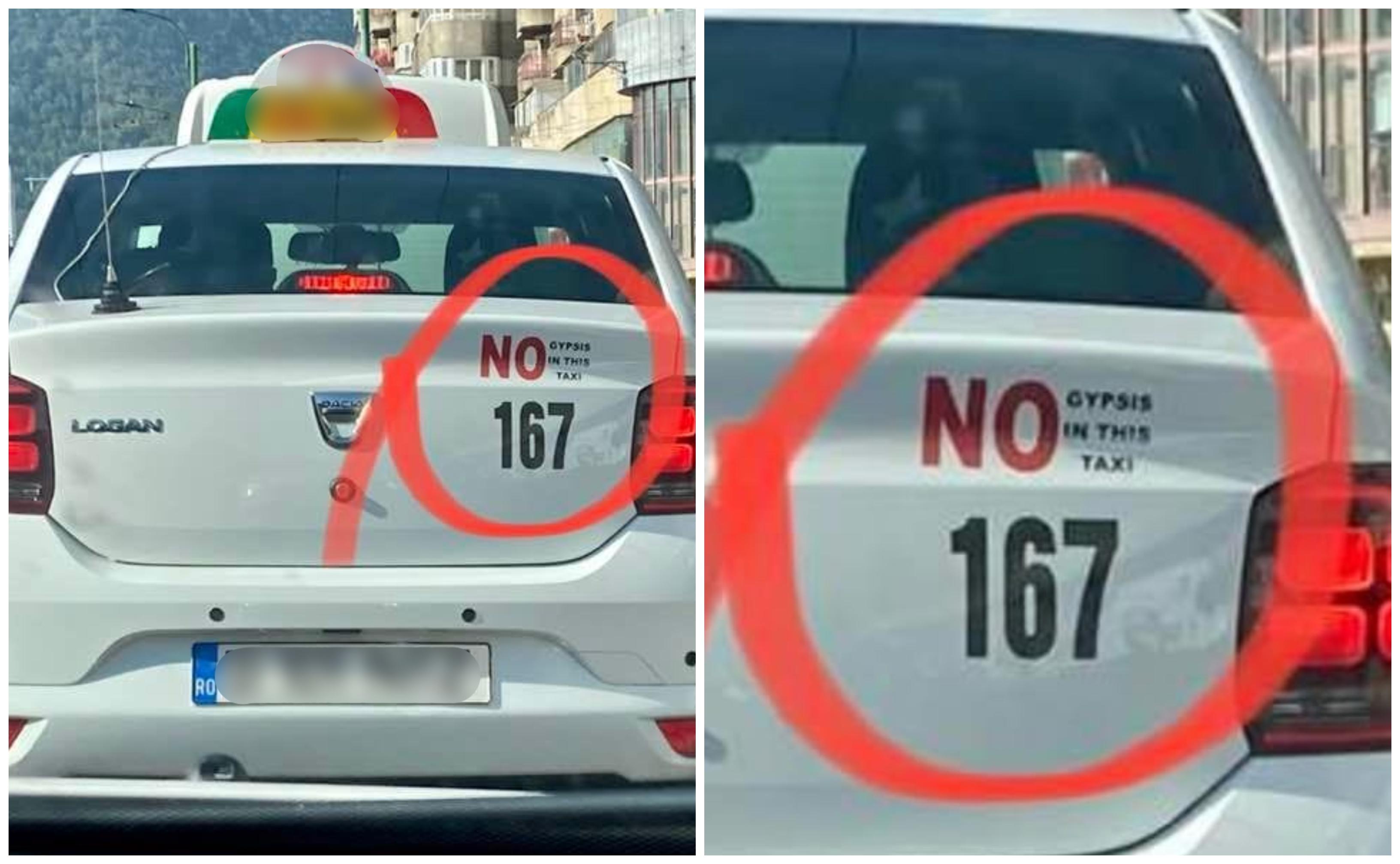 Taxi cu inscripţie rasistă pe străzile din Braşov