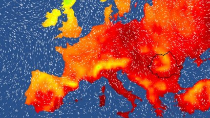 Harta temperaturilor în Europa