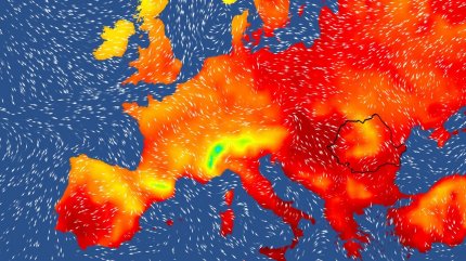 Harta temperaturilor în Europa