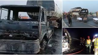 20 de oameni au ars de vii după ce autobuzul în care se aflau s-a ciocnit cu o cisternă, pe o autostradă din Pakistan
