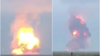 Explozie puternică la un depozit de muniţie dintr-o bază militară din Crimeea. 2 răniţi şi peste 2.000 de evacuaţi. VIDEO