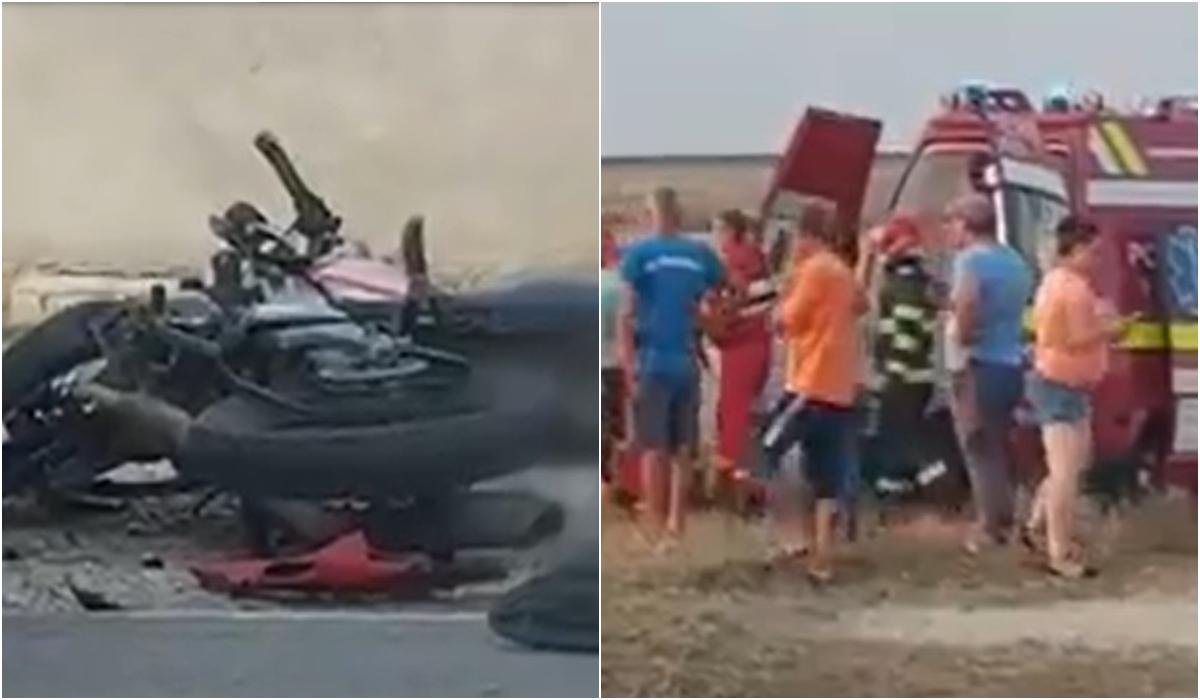 Adolescent în stare gravă, după ce motocicleta pe care o conducea a fost izbită de o mașină. Impactul a fost devastator