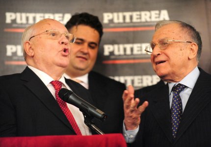 Ion Iliescu şi Mihail Gorbaciov participă la lansarea cotidianului Puterea, în 14 aprilie 2010