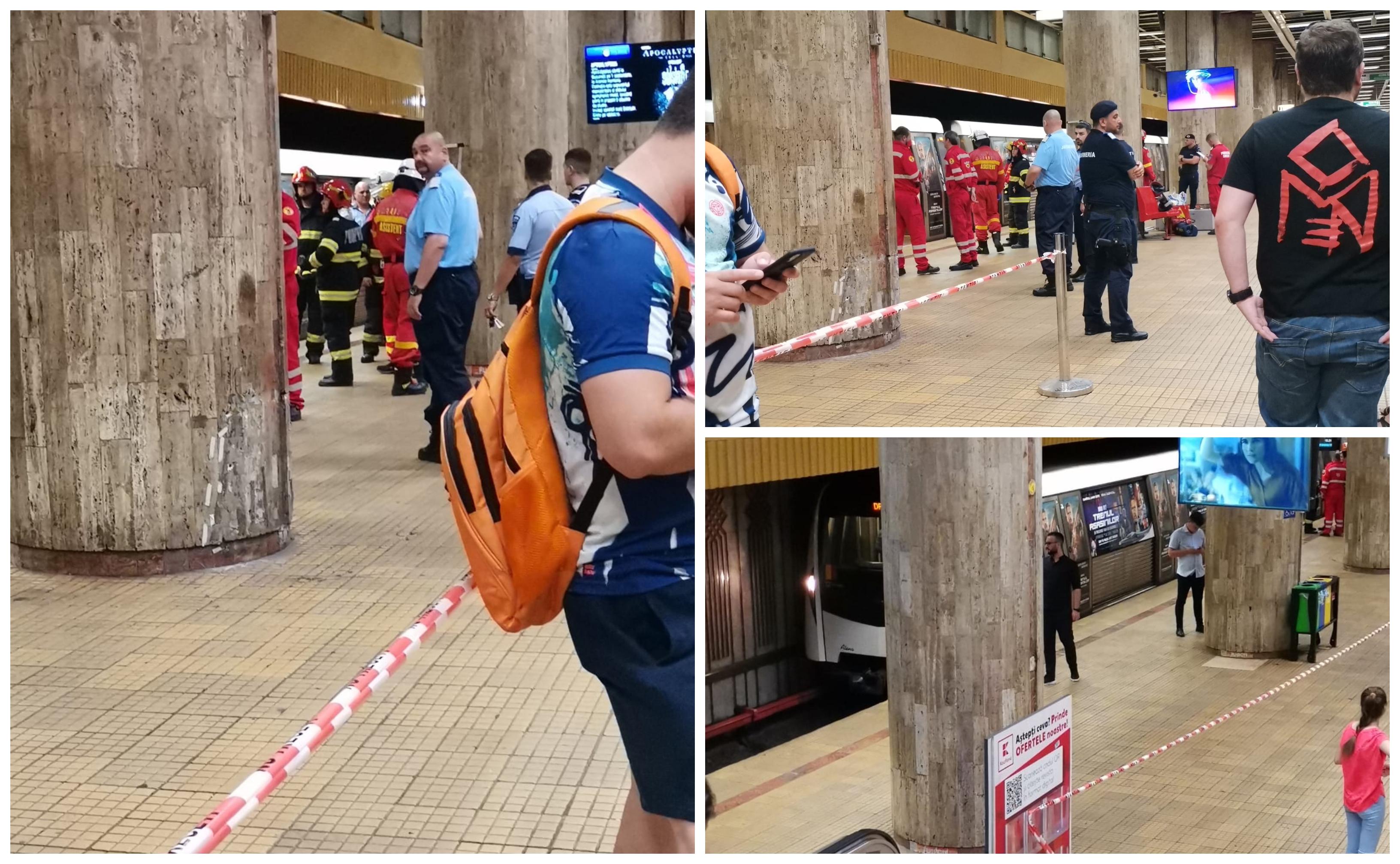 Un călător a căzut pe şinele de la metrou, în staţia Piaţa Unirii 1