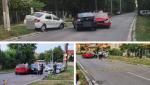 Accident bizar în Timişoara. O şoferiţă a avariat două maşini ale Poliţiei parcate pe marginea drumului