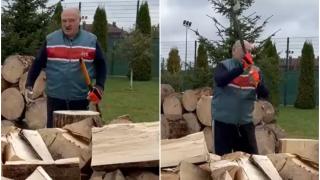 Lukaşenko ironizează criza energetică din Europa și se filmează tăind lemne: Să nu-i lăsăm să moară de frig. Să-i ajutăm pe fraţii noştri