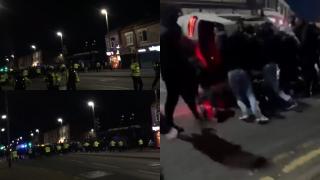 16 ofiţeri şi un câine poliţist, răniţi după ce au fost prinşi într-o ambuscadă de sute de protestari în Leicester