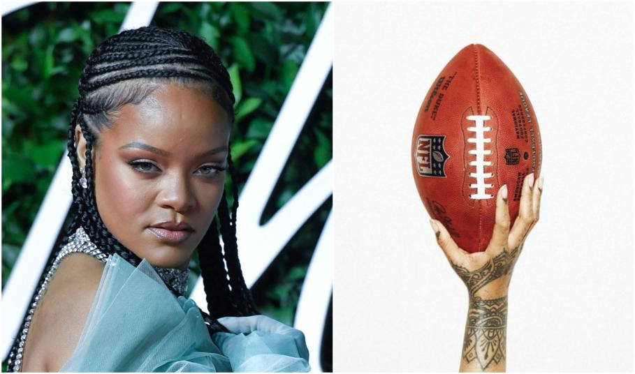 Rihanna a împărtășit o fotografie cu o minge de fotbal american Rihanna a împărtășit o fotografie cu o minge de fotbal american