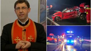 "Dumnezeu să te ierte, Remus!". Un preot din Timiș a murit într-un accident înfiorător, pe autostrada A1. A fost aruncat din mașină, după ce a lovit un TIR