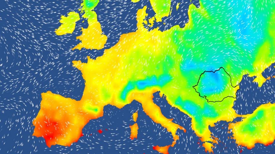 Harta temperaturilor în Europa