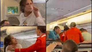 Rusoaică băută bine, scandal într-un avion Moscova – Antalya. Stewardesele au încercat să o lege de scaun: "Nici măcar bărbaţii nu i-au putut face faţă"