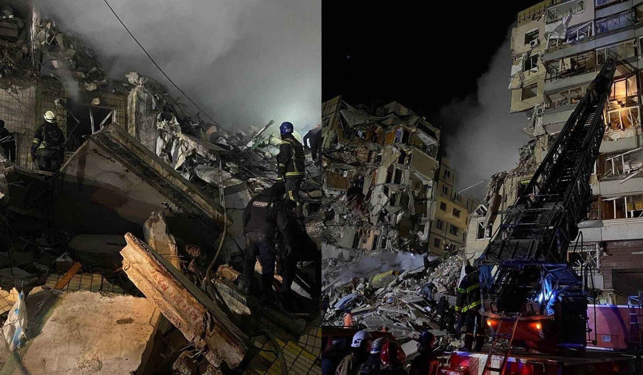 Cel puțin 14 oameni au murit și alți peste 70 sunt răniți, după ce o rachetă rusească a lovit un bloc de locuințe la Dnipro