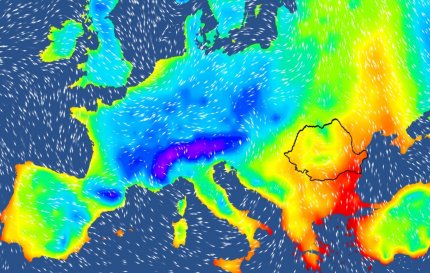 Harta temperaturilor în Europa