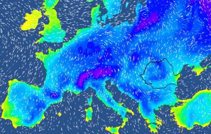 Harta temperaturilor în Europa