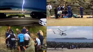 Băiețel de 8 ani, în stare critică, după ce a fost lovit de un fulger pe o plajă din Australia. Momentul halucinant, surprins de camere