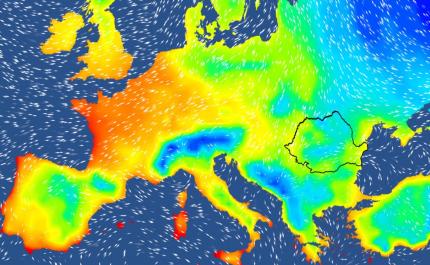 Harta temperaturilor în Europa