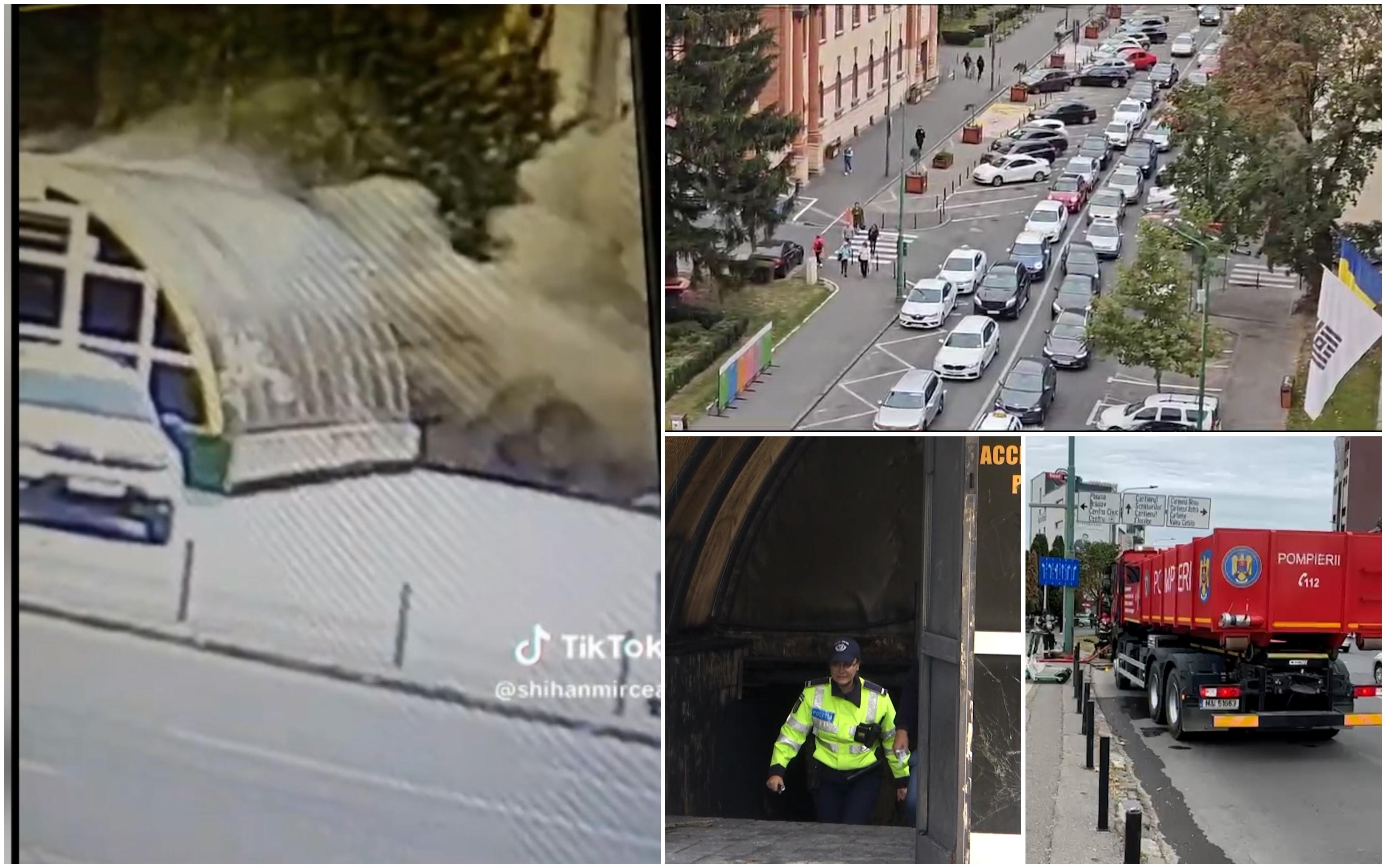 Incendiu în centrul Braşovului. Un pasaj subteran a fost cuprins de flăcări: poliţiştii cred că focul a fost pus de o mână criminală