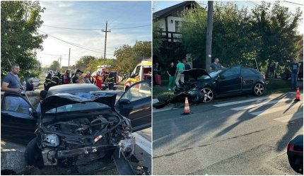 Impact fatal în Timiș. Femeie de 37 de ani, moartă după ce s-a izbit cu mașina de un alt vehicul. Un bebeluș de 1 an și alte trei persoane, rănite