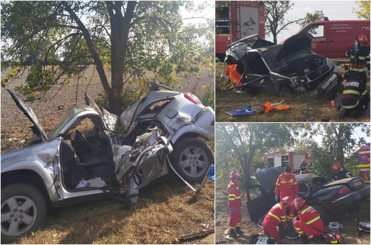 Şoferi morţi pe loc, într-un accident teribil în Bihor. Au zburat înafara şoselei şi au lovit doi copaci, după manevra unui tânăr de 23 de ani