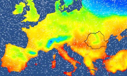 Harta temperaturilor în Europa