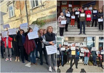 Protest al angajaţilor Caselor Judeţene de Pensii din ţară, faţă de salariile mici. Sunt nemulţumiţi de discriminarea dintre funcţionarii publici