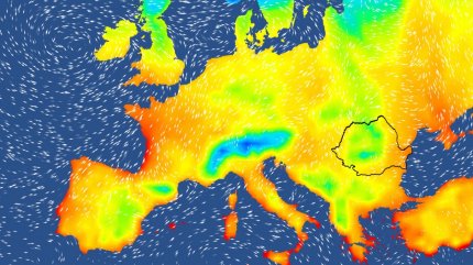 Harta temperaturilor în Europa