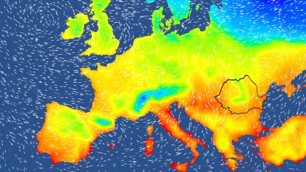 Harta temperaturilor în Europa